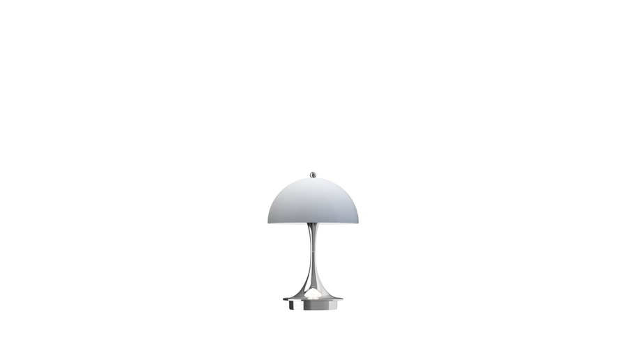 Panthella-V3-160-Portable-Opal-Bluegrey-Chrome